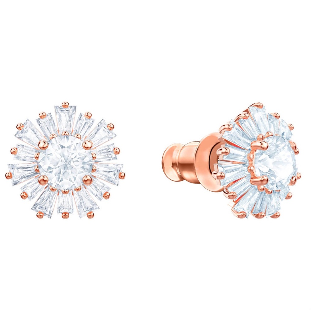 Swarovski Rose Gold Sunburst Earrings